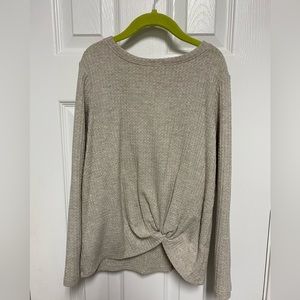 Cat and Jack waffle knot top long sleeve oatmeal color